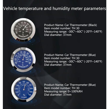 Auto Car Vehicle Thermometer/Hygrometer Clock Mini Small Classic DAshboard Thermometer Car Cool Decoration V1188-MS-227-2064