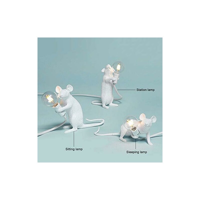 Table Lamp Mouse Shape Resin Desk Lamp Bedside Lamp Light Home Bedroom Decor E12 Base V1188-MS-227-2065