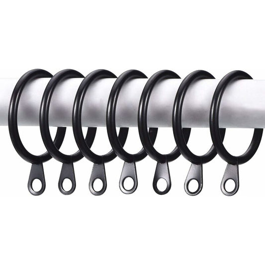 Metal Curtain Rings, Curtain And ROd Hanging Rings, 30Mm Inner Diameter Drapery Sliding Eyelet Rings (Black, V1188-MS-227-2074