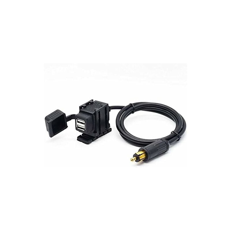 Din Hella Motorcycle Dual Usb Charger Socket Power Adapter 2.1A With 1.8M Cable For Phone / Iphone / Gps V1188-MS-227-2078