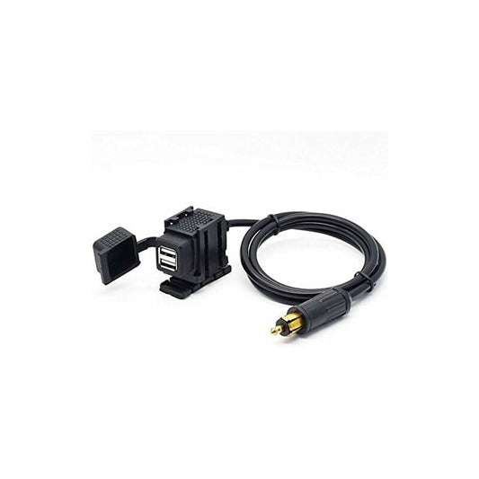 Din Hella Motorcycle Dual Usb Charger Socket Power Adapter 2.1A With 1.8M Cable For Phone / Iphone / Gps V1188-MS-227-2078