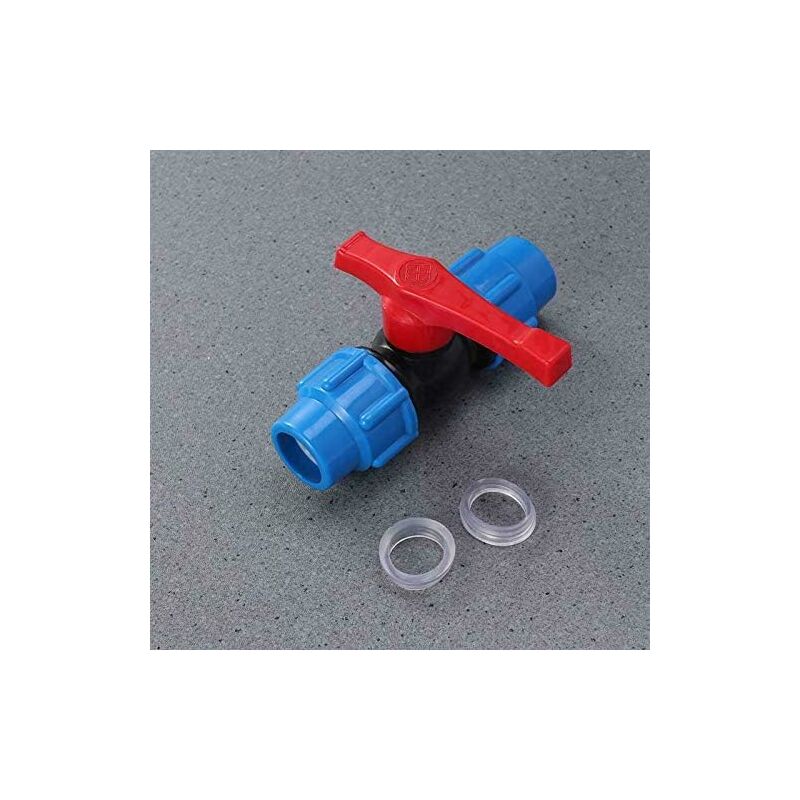 Mdpe Plastic Ball Valve - Compression Pipe Fitting With Inline Ball Valve - For Use With Water Pipe - 32Mm V1188-MS-227-2082