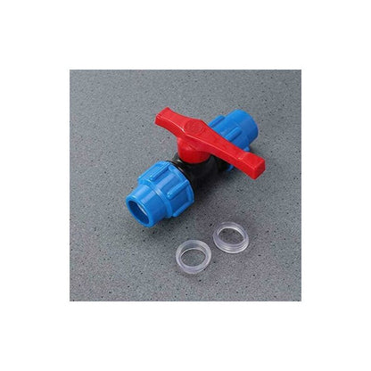 Mdpe Plastic Ball Valve - Compression Pipe Fitting With Inline Ball Valve - For Use With Water Pipe - 32Mm V1188-MS-227-2082