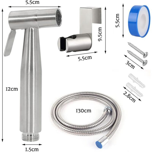 Toilet Sprayer, Stainless Steel Toilet Sprayer Kit, Adjustable Water Pressure Toilet Sprayer, Bidet Sprayer V1188-MS-227-2086