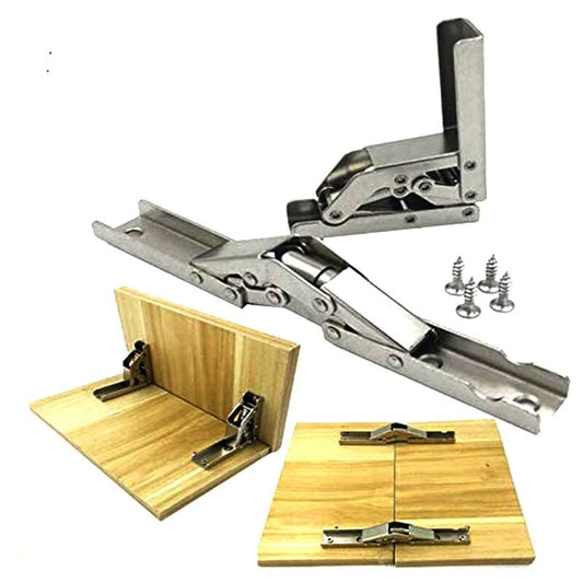 2 pcs Stainless Steel 90 Degree Folding Shelf Hinge Hidden Bracket Table Support Hinge Furniture Accessories V1188-MS-227-2087