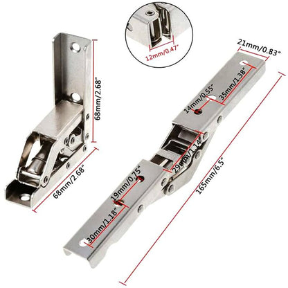 2 pcs Stainless Steel 90 Degree Folding Shelf Hinge Hidden Bracket Table Support Hinge Furniture Accessories V1188-MS-227-2087