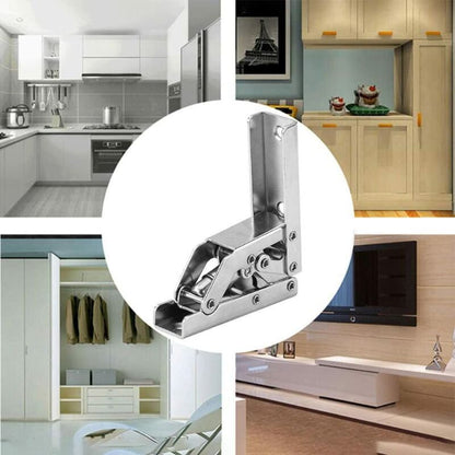 2 pcs Stainless Steel 90 Degree Folding Shelf Hinge Hidden Bracket Table Support Hinge Furniture Accessories V1188-MS-227-2087