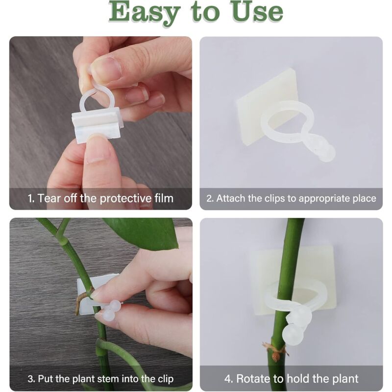 100 pcs Climbing Plant Support Clip, Wall Plant Clip, Vine Wall Clip, Clip For Climbing Plants -White V1188-MS-227-2092