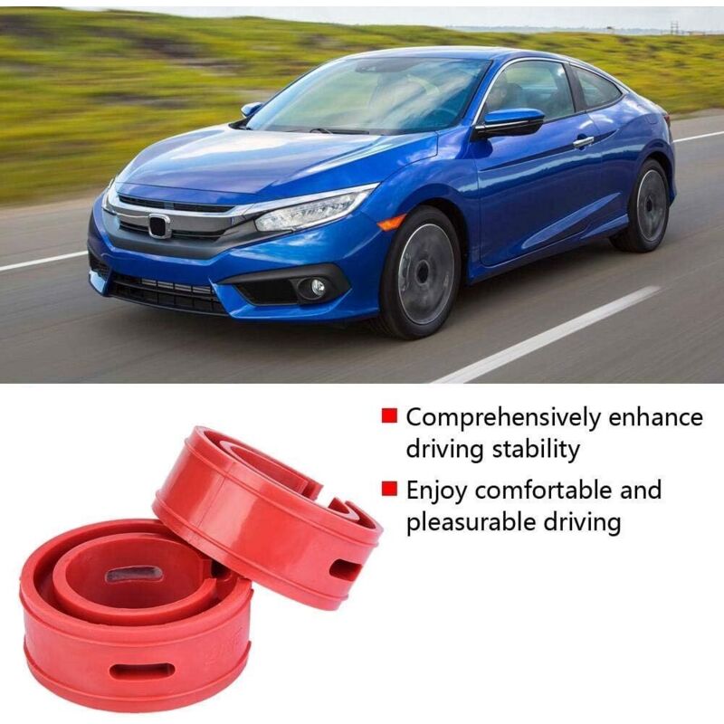Shock Absorber Spring Buffer 2Pc Universal Car Red Bumper Cushion Car Shock Absorber Spring Bumper Type(D) V1188-MS-227-2096