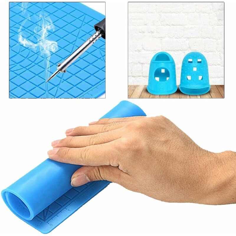 3D Printing Pen Mat, 3D Pen Silicone Mat With Multi-Shaped Base Art Craft And 2 Silicone Caps For Kids, V1188-MS-227-2097