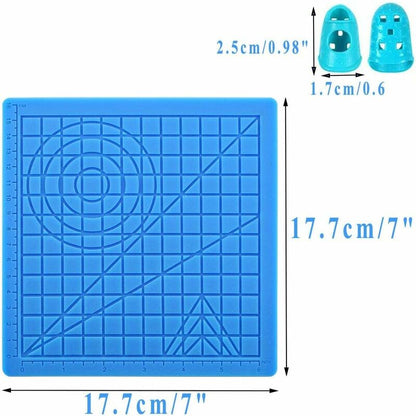 3D Printing Pen Mat, 3D Pen Silicone Mat With Multi-Shaped Base Art Craft And 2 Silicone Caps For Kids, V1188-MS-227-2097