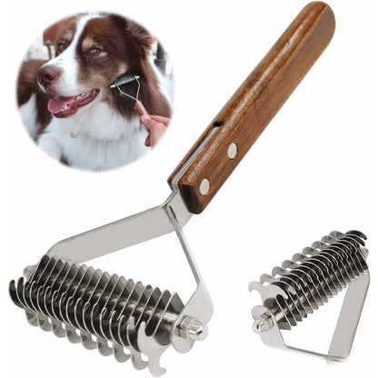 Coat King Rake Pet Undercoat Rake Dog Dematting Comb Pet Grooming Brush Tool Deshedding 17+9 Double Sided V1188-MS-227-2098