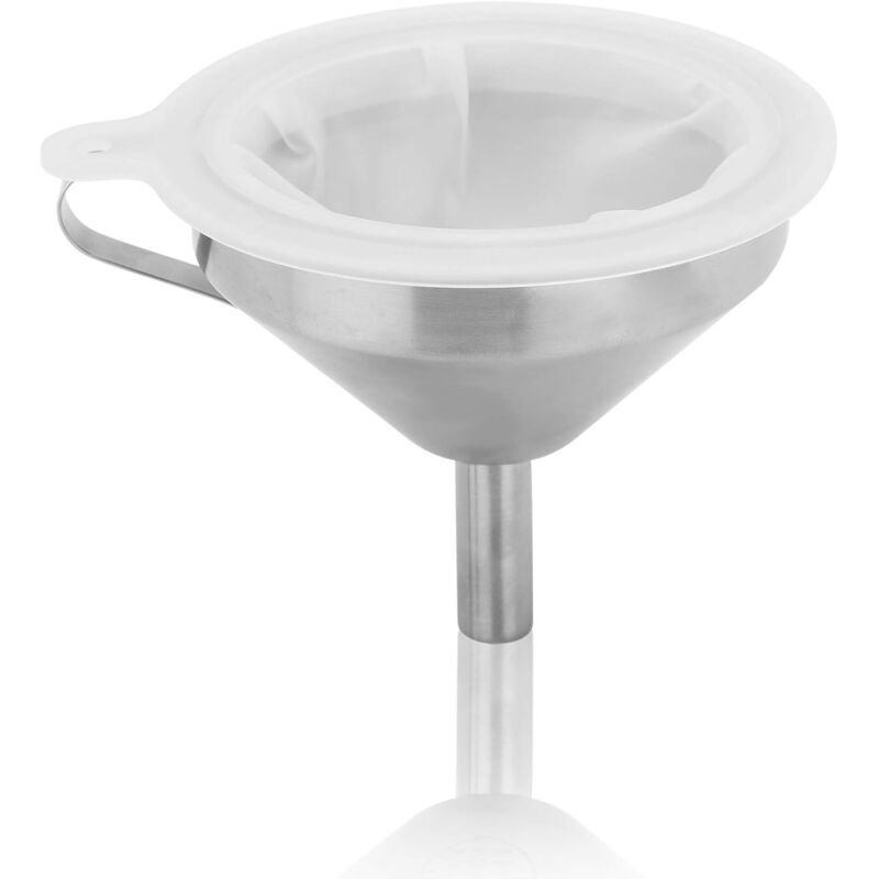 5" Food Grade Stainless Steel Kitchen Funnel With Removable 200 Mesh Filter And Handle Strainer Funnel For V1188-MS-227-2108