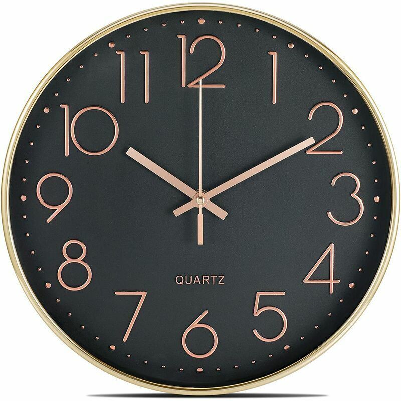 12 Inch Silent Non Ticking Wall Clock Modern Battery Operated Wall Clock Easy To Read Decor For Kitchen, V1188-MS-227-2122
