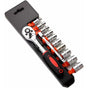 12 Piece 6.35Mm Ratchet Wrench Set, Mechanics Tool Kit & Sockets With Quick Release Reversible Ratchet Handle V1188-MS-227-2126