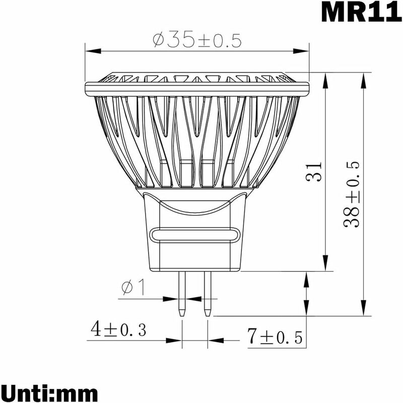 LED Bulb Mr11 Gu4 Spotlight 3W 12 Volt Super Bright Equal To 35W Halogen Bulb 280Lm 30 degrees Beam Angle V1188-MS-227-2131