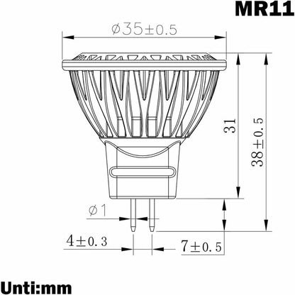LED Bulb Mr11 Gu4 Spotlight 3W 12 Volt Super Bright Equal To 35W Halogen Bulb 280Lm 30 degrees Beam Angle V1188-MS-227-2131