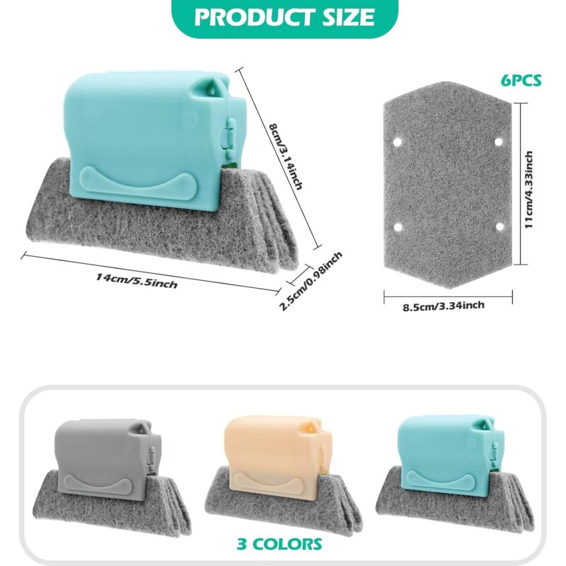 3 Pack Window Groove Cleaning Brush, Window And Door Cleaning Brush, Quick Handheld Cleaning Tools For All V1188-MS-227-2135