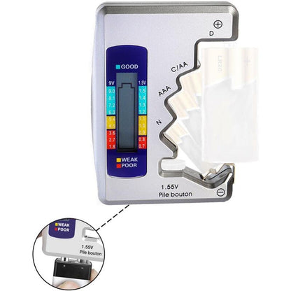 Universal Digital Battery Tester For Aaa Cdn 9V 1.5V Button Cell Mini Batteries V1188-MS-227-2136