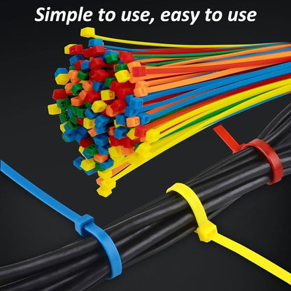 500 Pieces Colorful Plastic Cable Ties 200Mm X 2.8Mm Self-Locking Nylon Electrical Cable Ties For Gardening V1188-MS-227-2142