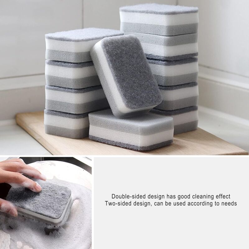 24 Pack Kitchen Cleaning Sponges Bulk, Non-Scratch Dish Sponges For Bathroom, Dishwashing, And Dishes - Gray V1188-MS-227-2145