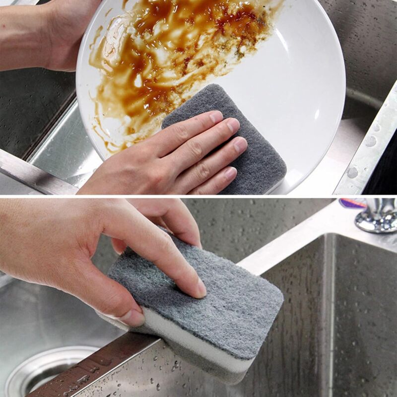 24 Pack Kitchen Cleaning Sponges Bulk, Non-Scratch Dish Sponges For Bathroom, Dishwashing, And Dishes - Gray V1188-MS-227-2145