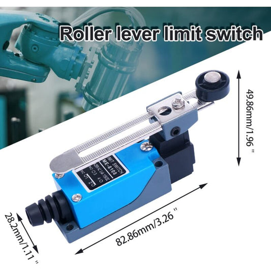 2 pcs Me-8108 Momentary Limit Switch, Adjustable ROtary Lever Switch Nc-No For Machinery And Other Electronic V1188-MS-227-2148