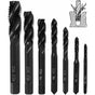 7 pcs Nitride Spiral Point Thread Taps, Hss 6542 Metric Machine Taper Shank Thread Tapping Tool M3 M4 M5 M6 V1188-MS-227-2150