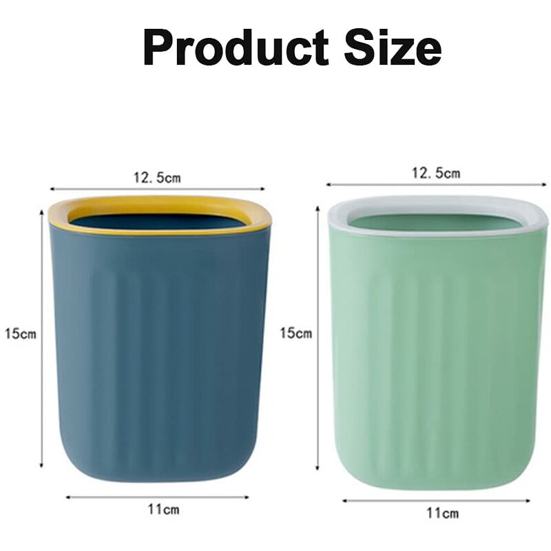 2 pcs 15X12.5Cm Small Desktop Trash Can Mini Trash Can Office Mini Trash Can Kitchen Small Trash Can For Home V1188-MS-227-2152
