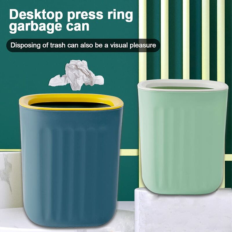 2 pcs 15X12.5Cm Small Desktop Trash Can Mini Trash Can Office Mini Trash Can Kitchen Small Trash Can For Home V1188-MS-227-2152