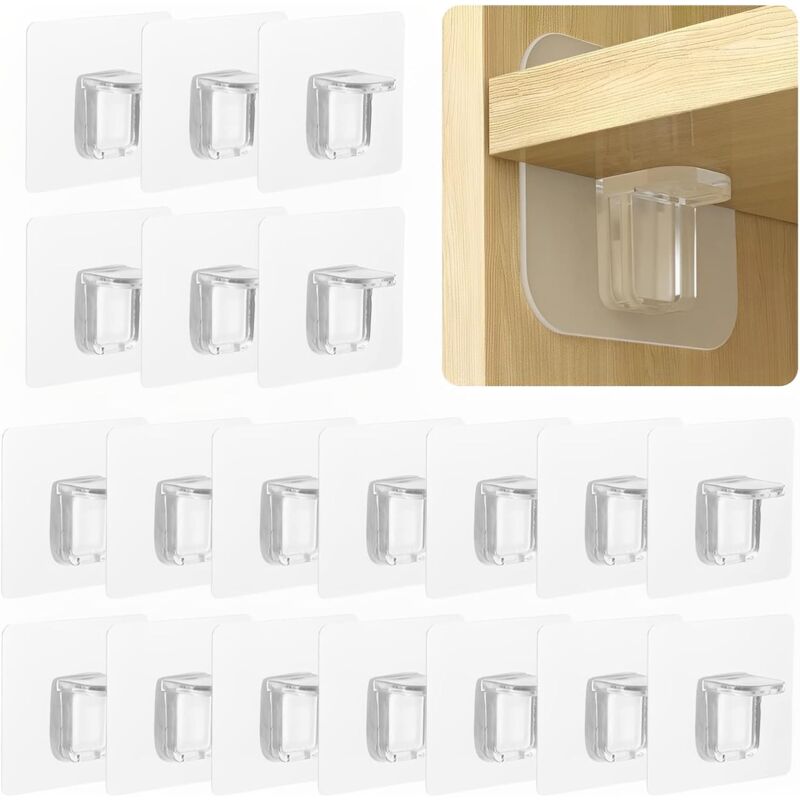 20 pcs Punch-Free Adhesive Wall Brackets - Fixed Wall Mount - Triangle Support Boards V1188-MS-227-2153
