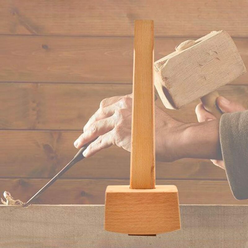 Beech Wood Mallet Hammer With Comfortable Grip Angled Striking Surface Woodworking Hammer For Carpentry Diy V1188-MS-227-2154