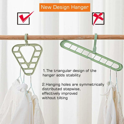 Magic Hanger Organizer, Space Saving Multi-Function Coat Rack Hangers, 9 Hole Triangle Multifunctional V1188-MS-227-2155