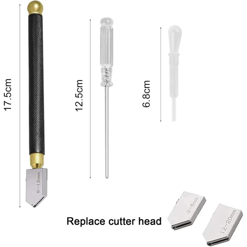 Professional Glass Cutter, Glass Cutting Tool, Pencil Style, Cut Glass 2-20Mm Thickness For Cutting V1188-MS-227-2157