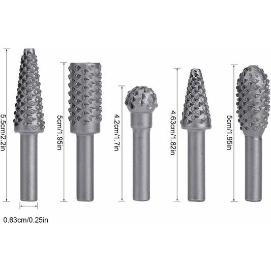 ROtary Burr Set Power Tools Wood Grinding Solid Steel Rasp Carbide Wood Carving Tool For Drill Bits For V1188-MS-227-2160