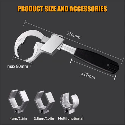 Adjustable Double End Universal Wrench - Multi-Function Crescent Wrench For Sanitary Water Pipe Repair V1188-MS-227-2165