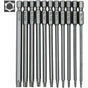 11 Piece Long Torx Screwdriver Bit Set - Magnetic Bits - 1/4" Hex Shank - Sizes T6 To T40 - 100Mm Length V1188-MS-227-2166