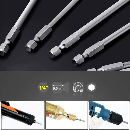 11 Piece Long Torx Screwdriver Bit Set - Magnetic Bits - 1/4" Hex Shank - Sizes T6 To T40 - 100Mm Length V1188-MS-227-2166