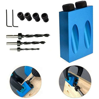 15 Degree Angle Drilling Kit For Wood With Guide Template Drill Bits And Holes 6/8/10Mm V1188-MS-227-2171