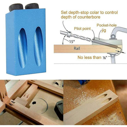 15 Degree Angle Drilling Kit For Wood With Guide Template Drill Bits And Holes 6/8/10Mm V1188-MS-227-2171