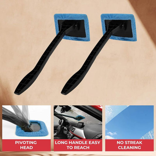 Interior Windshield Cleaner - Long Handle Car Windshield Cleaner Interior Windshield Cleaning Fog Moisture V1188-MS-227-2174