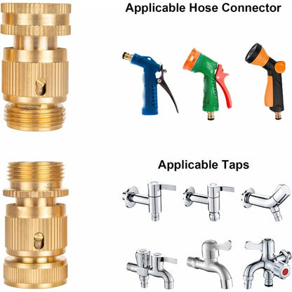 2 pcs 3/4 Inch Brass Quick Connect Garden Hose Connectors V1188-MS-227-2175