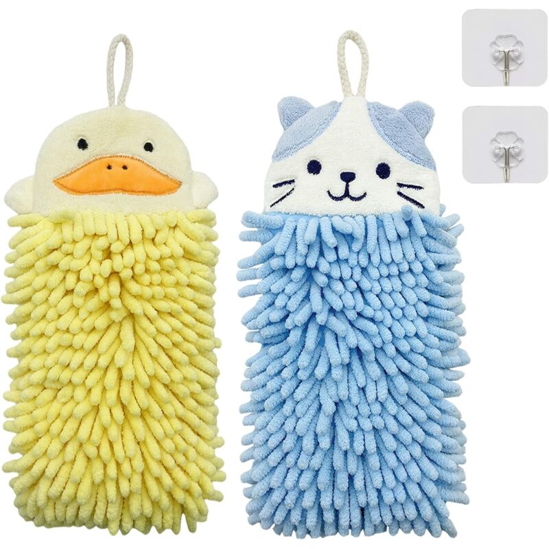 Cute Animal Hanging Hand Towel, Soft And Plush Microfiber Towel Quick Dry Absorbent Towels With Hanging Loop V1188-MS-227-2178
