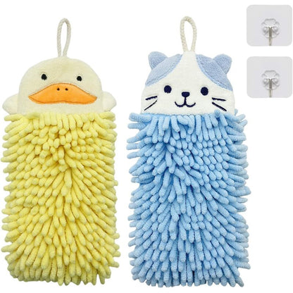 Cute Animal Hanging Hand Towel, Soft And Plush Microfiber Towel Quick Dry Absorbent Towels With Hanging Loop V1188-MS-227-2178