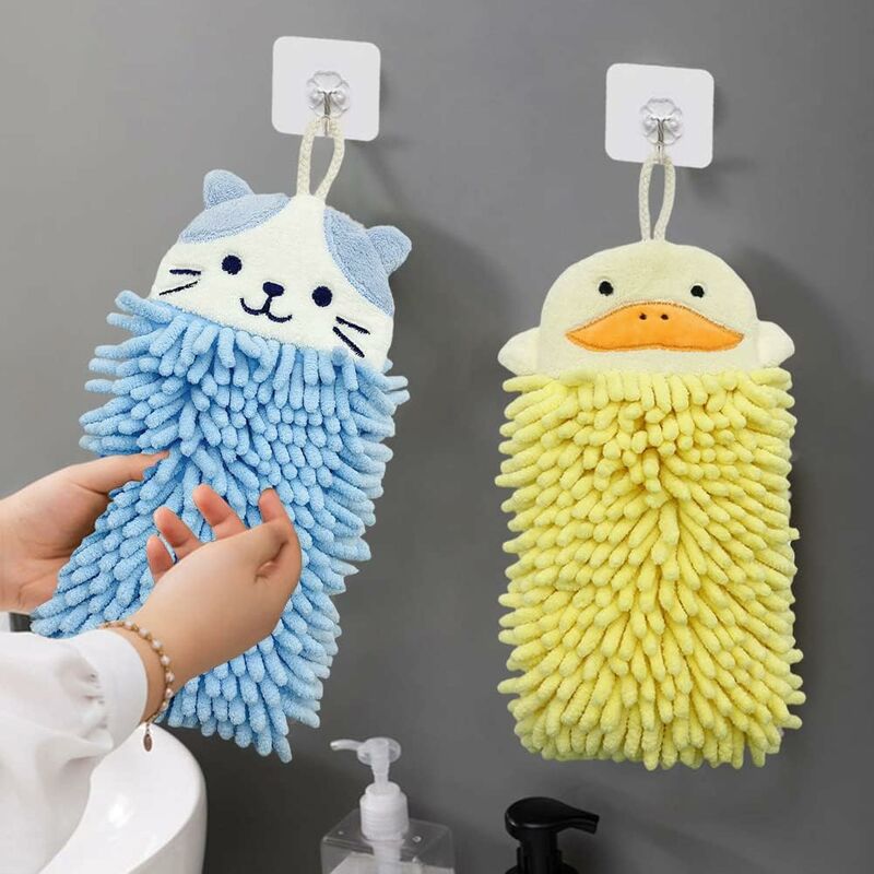 Cute Animal Hanging Hand Towel, Soft And Plush Microfiber Towel Quick Dry Absorbent Towels With Hanging Loop V1188-MS-227-2178