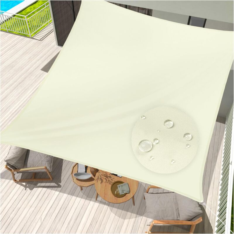 Sun Shade Sail Rectangular Sunshade, Water Repellent, Sunshade For Patio, Garden, Balcony, Polyester Fabric V1188-MS-227-2184