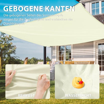 Sun Shade Sail Rectangular Sunshade, Water Repellent, Sunshade For Patio, Garden, Balcony, Polyester Fabric V1188-MS-227-2184