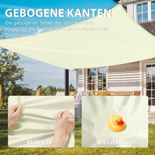 Sun Shade Sail Rectangular Sunshade, Water Repellent, Sunshade For Patio, Garden, Balcony, Polyester Fabric V1188-MS-227-2184