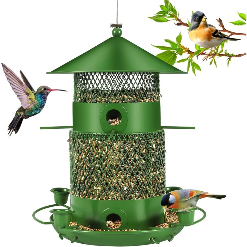 27Cm Hanging Bird Feeder, Outdoor Waterproof Hummingbird Lantern Feeder, 2.5L Weatherproof Large Capacity Seed V1188-MS-227-2185