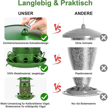 27Cm Hanging Bird Feeder, Outdoor Waterproof Hummingbird Lantern Feeder, 2.5L Weatherproof Large Capacity Seed V1188-MS-227-2185